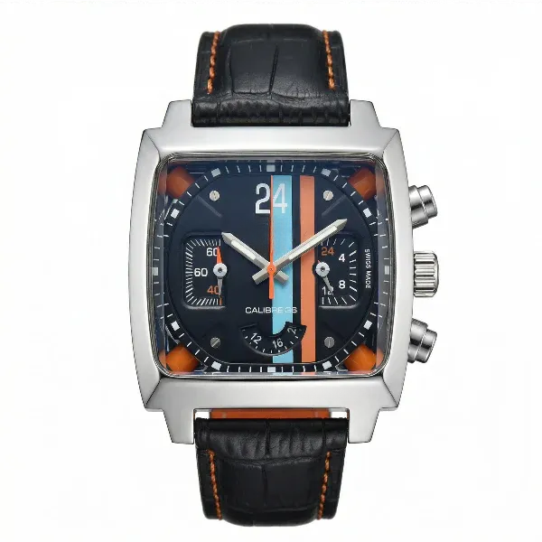 Monaco Chronograph Silver and Dark Blue Dial